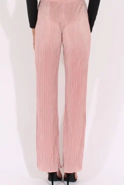 Rebellious Fashion Pink Pleated Long High Waisted Trousers - Jojo