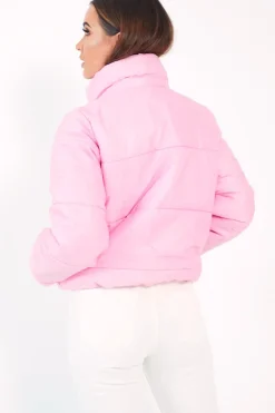 Rebellious Fashion Pink Puffer Coat - Alyssa
