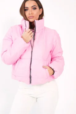 Rebellious Fashion Pink Puffer Coat - Alyssa