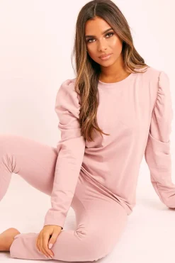 Rebellious Fashion Pink Puff Sleeve T-shirt Co-ord - Paula