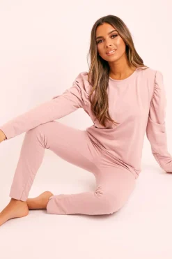 Rebellious Fashion Pink Puff Sleeve T-shirt Co-ord - Paula
