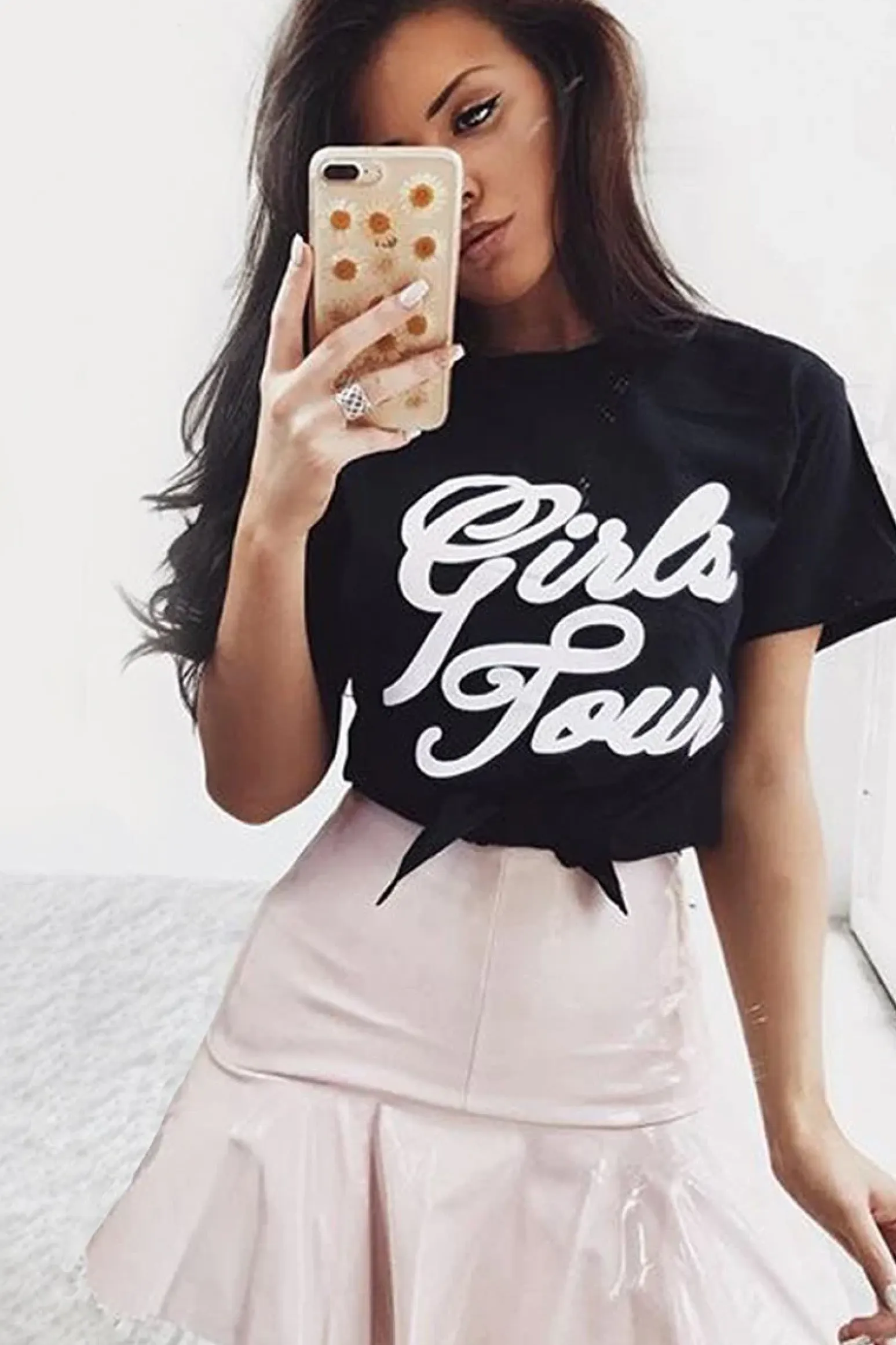 Rebellious Fashion Pink PU Frill Mini Skirt - Isa