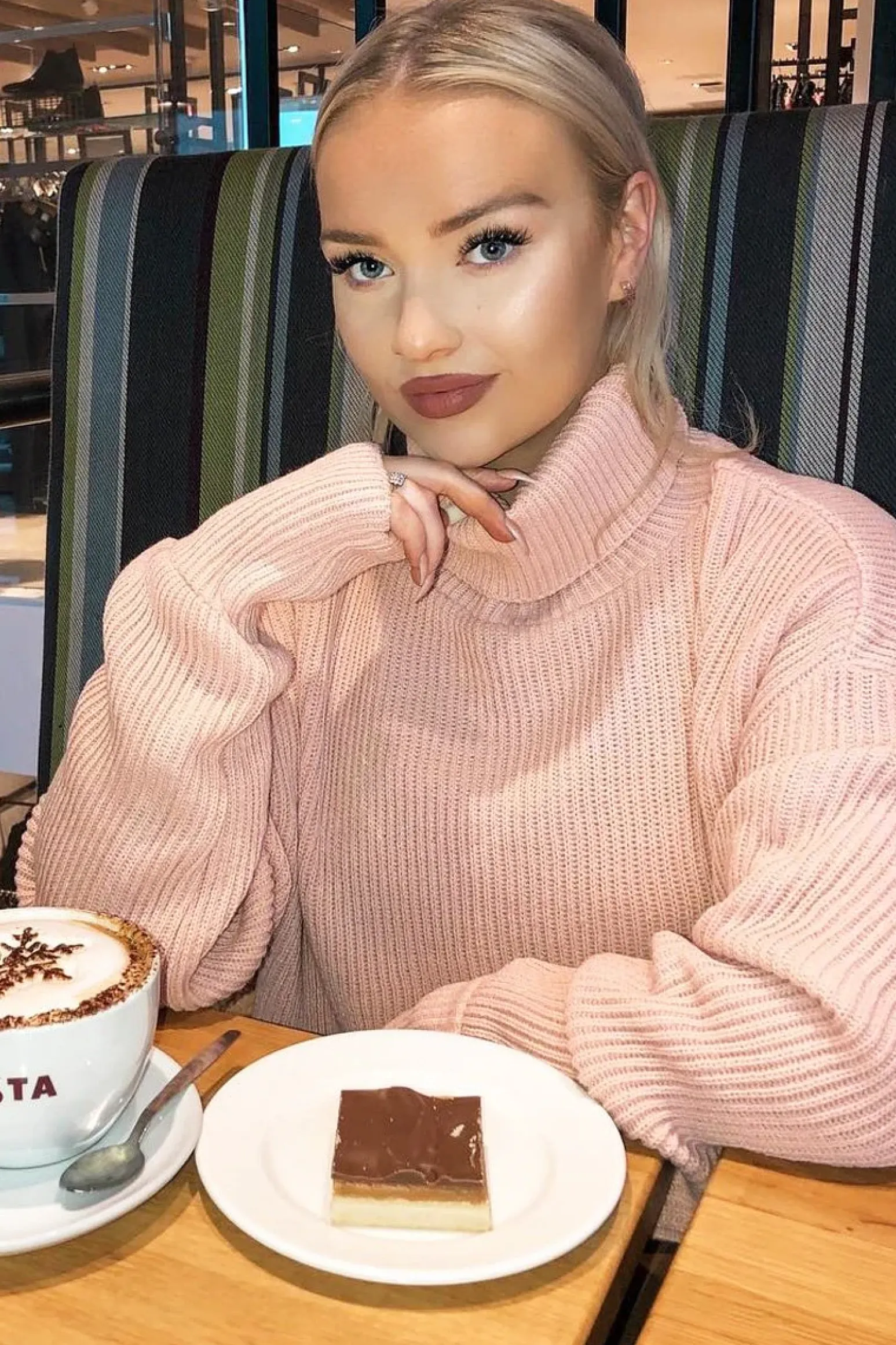 Rebellious Fashion Pink Rib Knit Roll Neck Jumper - Brinna