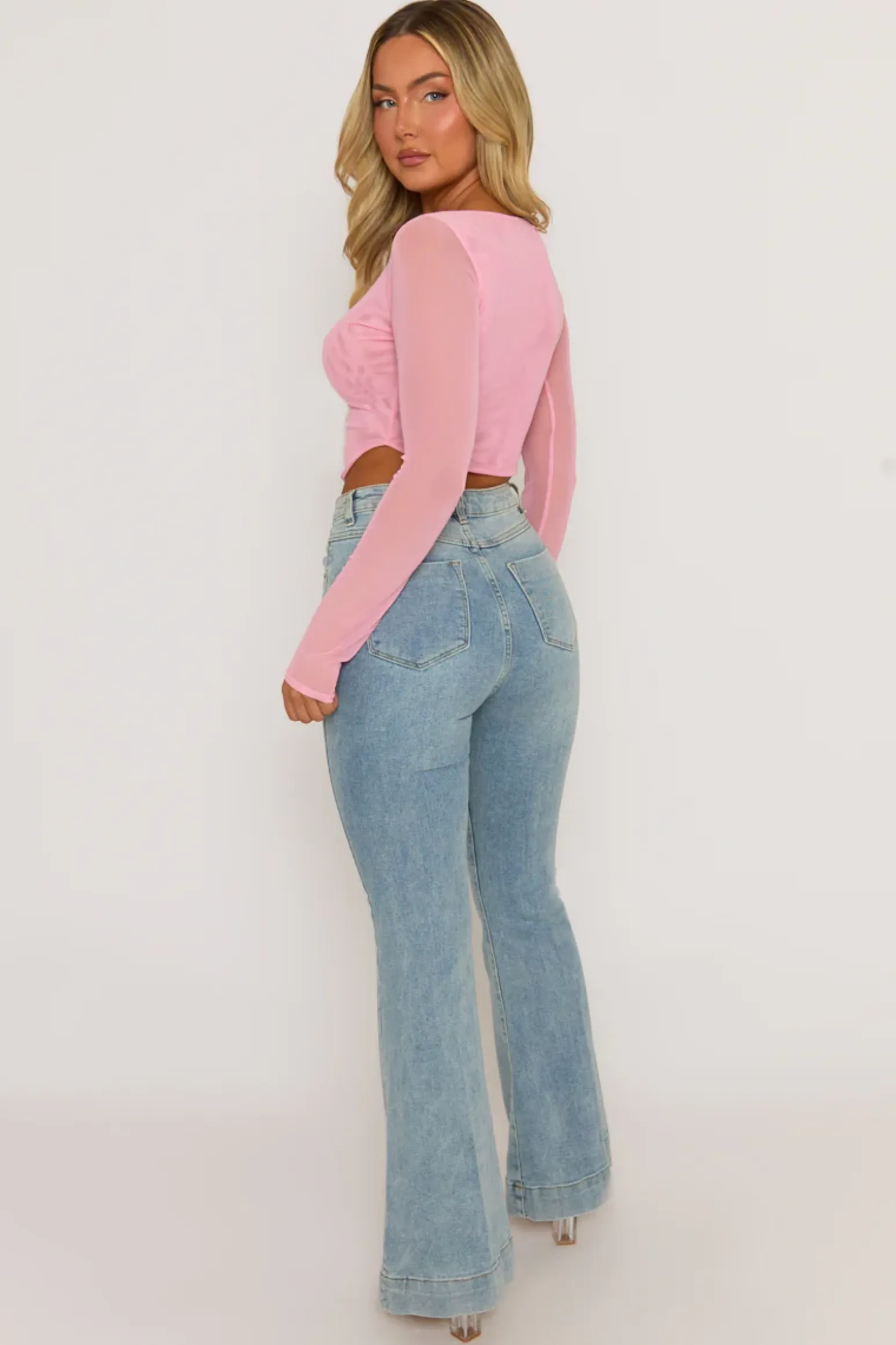 Rebellious Fashion Pink Semi Sheer Mesh Top - Rosaleen