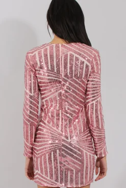 Rebellious Fashion Pink Sequin Bodycon Dress - Rosalie