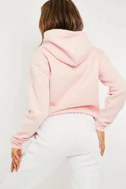 Rebellious Fashion Pink Soft Fleece Hoodie - Maia