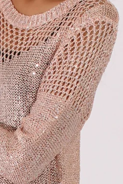 Rebellious Fashion Pink Sparkle Sweater - Brianna