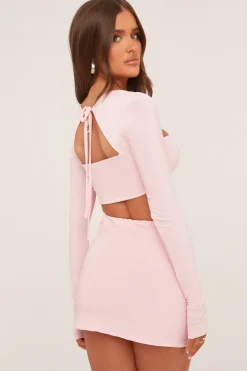 Rebellious Fashion Pink Square Neck Cropped Top & Mini Skirt Co-ord Set - Regen