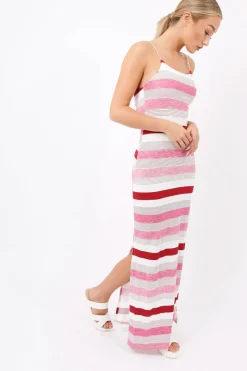 Rebellious Fashion Pink Striped Maxi Dress - Kiah