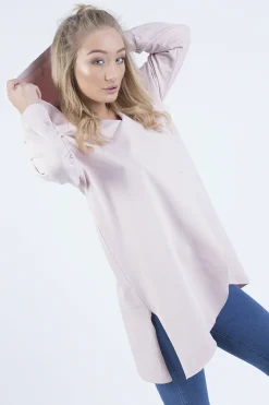 Rebellious Fashion Pink Wrap Around Oversized Hoodie - Yasmin
