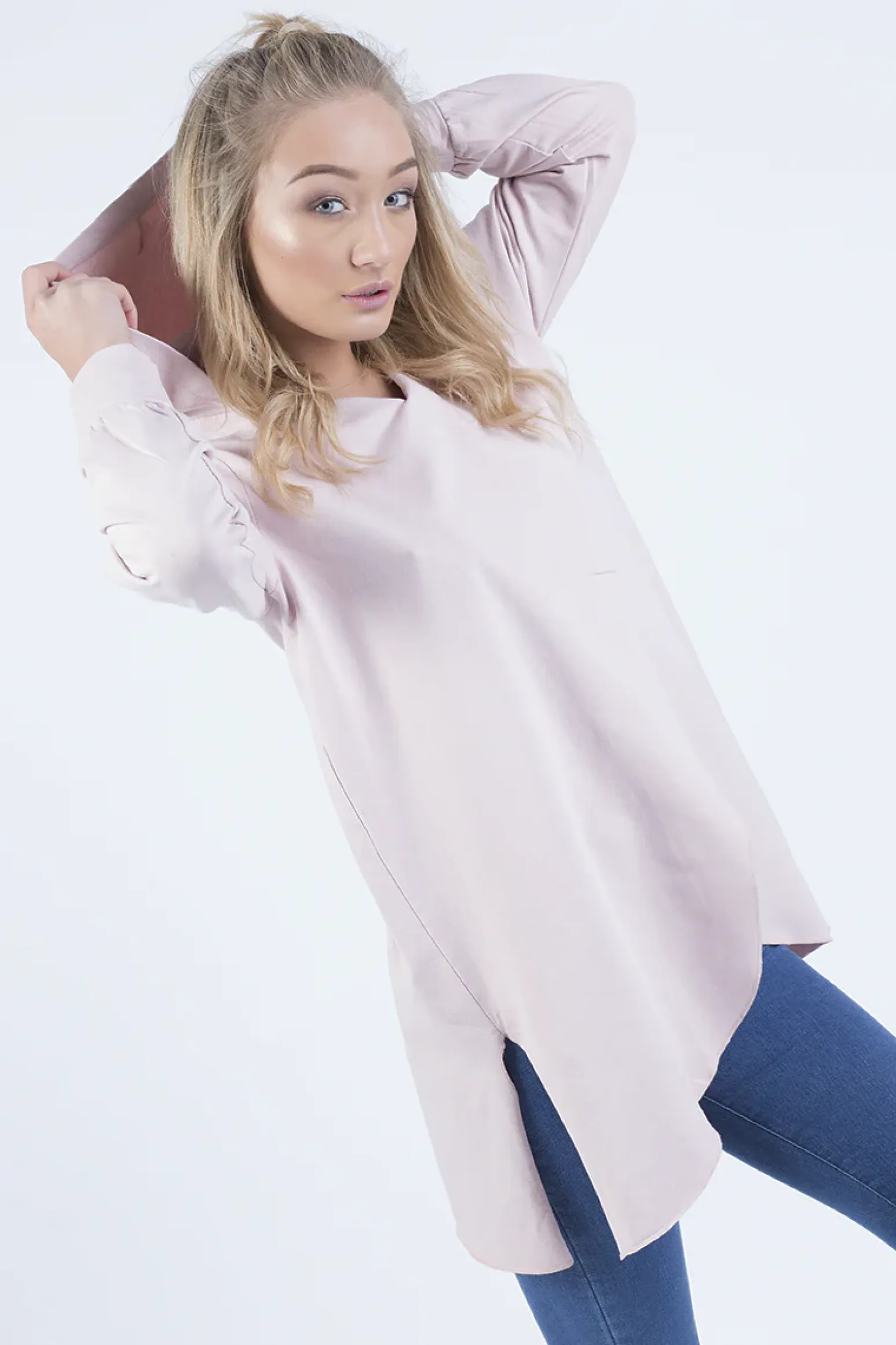 Rebellious Fashion Pink Wrap Around Oversized Hoodie - Yasmin