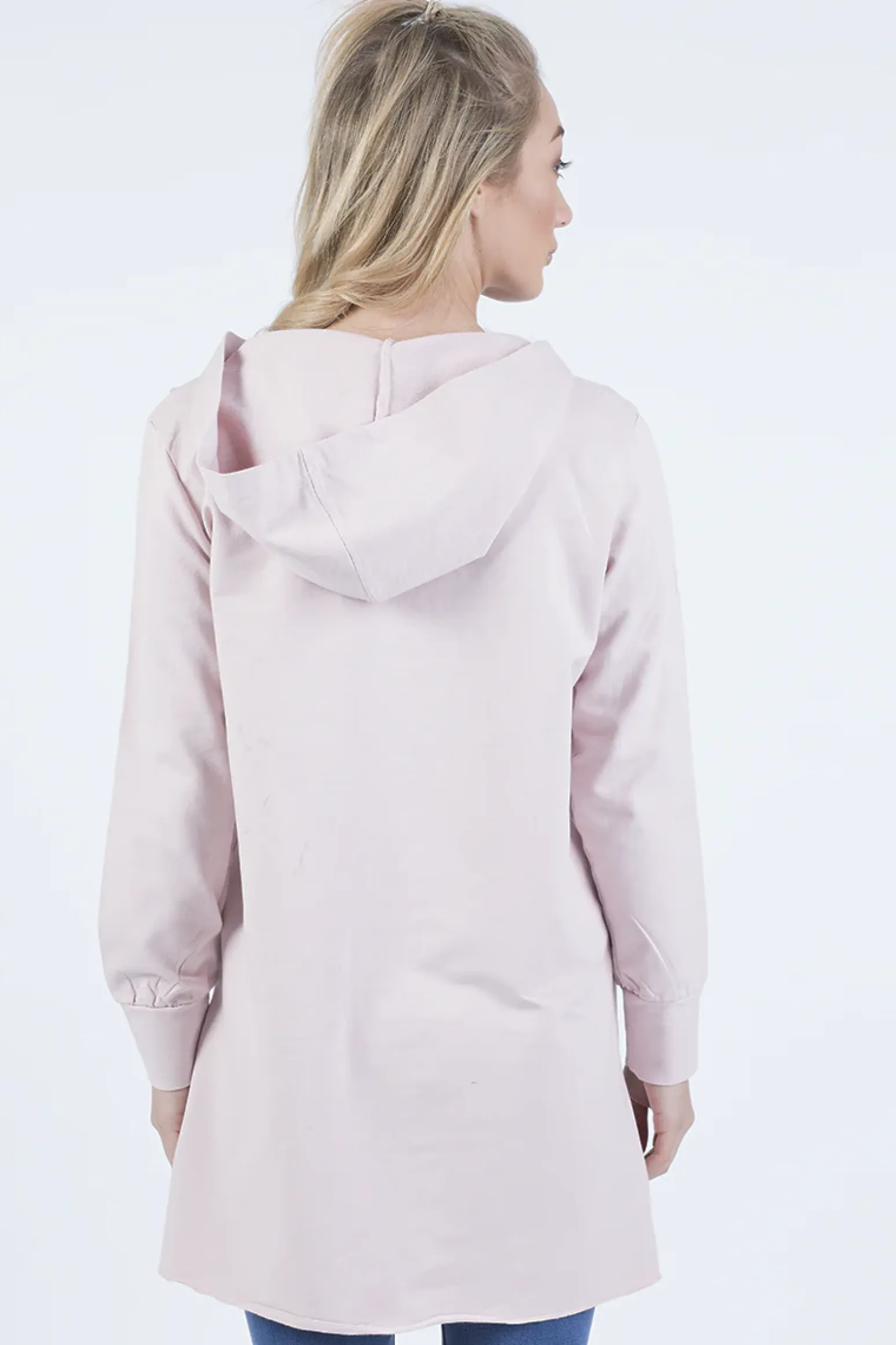 Rebellious Fashion Pink Wrap Around Oversized Hoodie - Yasmin