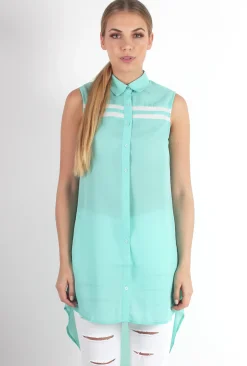 Rebellious Fashion Poppy Green Long Shirt