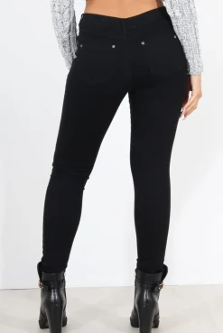 Rebellious Fashion Prim Black Ripped Knee Skinny Jeans