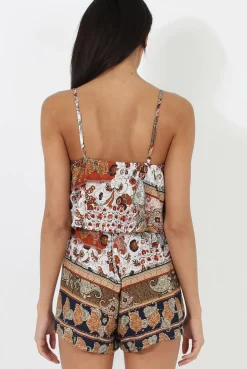 Rebellious Fashion Print Layered Playsuit - Darla