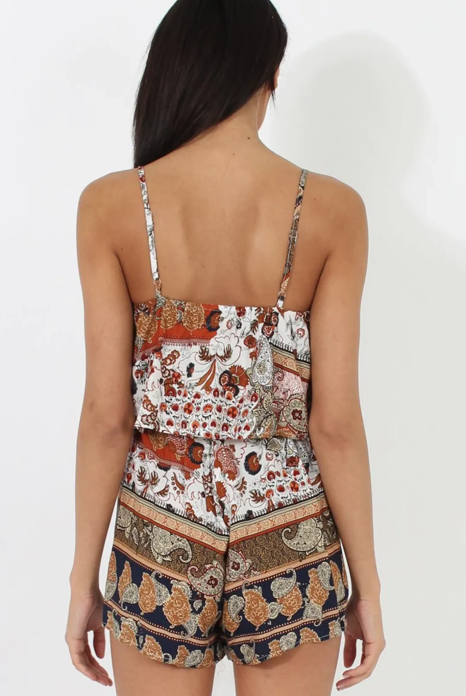 Rebellious Fashion Print Layered Playsuit - Darla