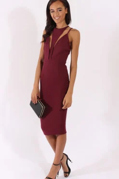 Rebellious Fashion Purple Cut Out Strappy Midi Dress - Lotus
