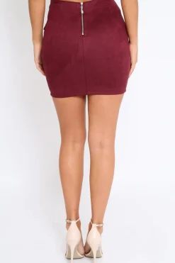 Rebellious Fashion Purple Lace Up Suedette Mini Skirt - Lotty