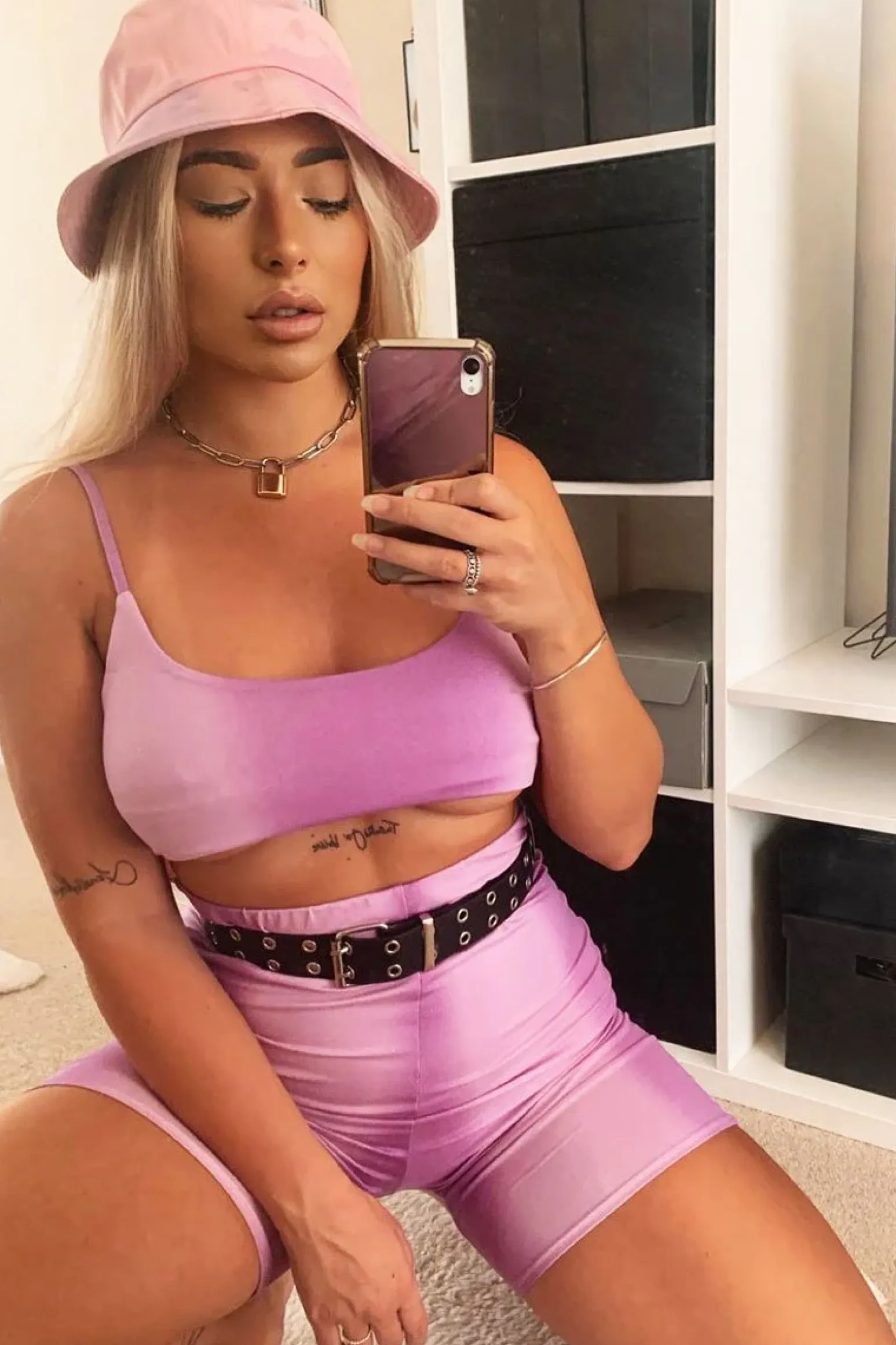 Rebellious Fashion Purple Ombre Crop Top Cycling Shorts Co-ord - Gillie
