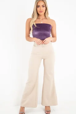 Rebellious Fashion Purple Velvet Ruched Bandeau - Yitty