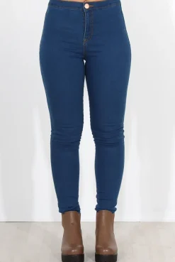 Rebellious Fashion Quinn Blue High Waisted Jeans