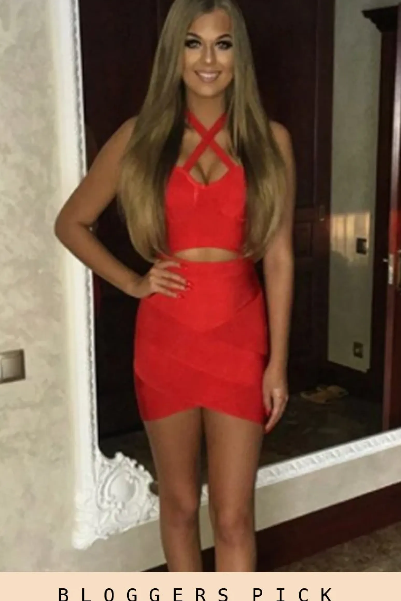 Rebellious Fashion Red Bandage Bodycon Mini Dress - Nevada