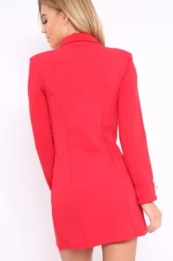 Rebellious Fashion Red Blazer Dress - Maura