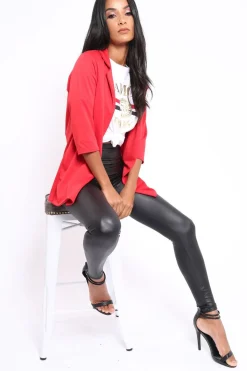 Rebellious Fashion Red Blazer - Karrie