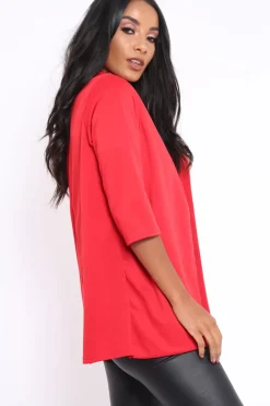 Rebellious Fashion Red Blazer - Karrie