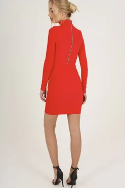 Rebellious Fashion Red Cut Out Choker Bodycon Dress - Tink