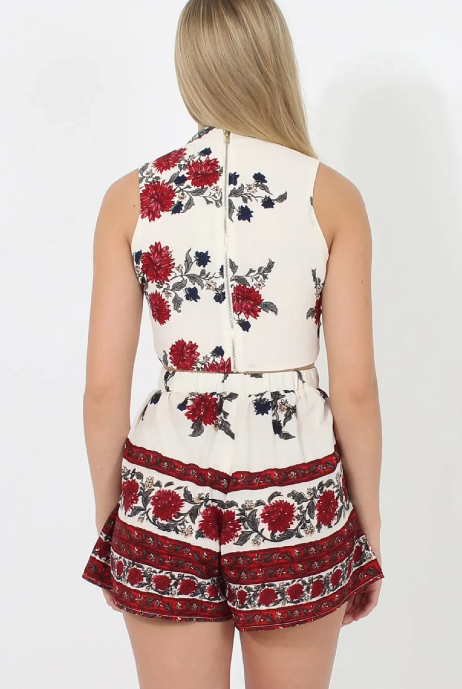 Rebellious Fashion Red Floral Print Co-Ord - Poppy