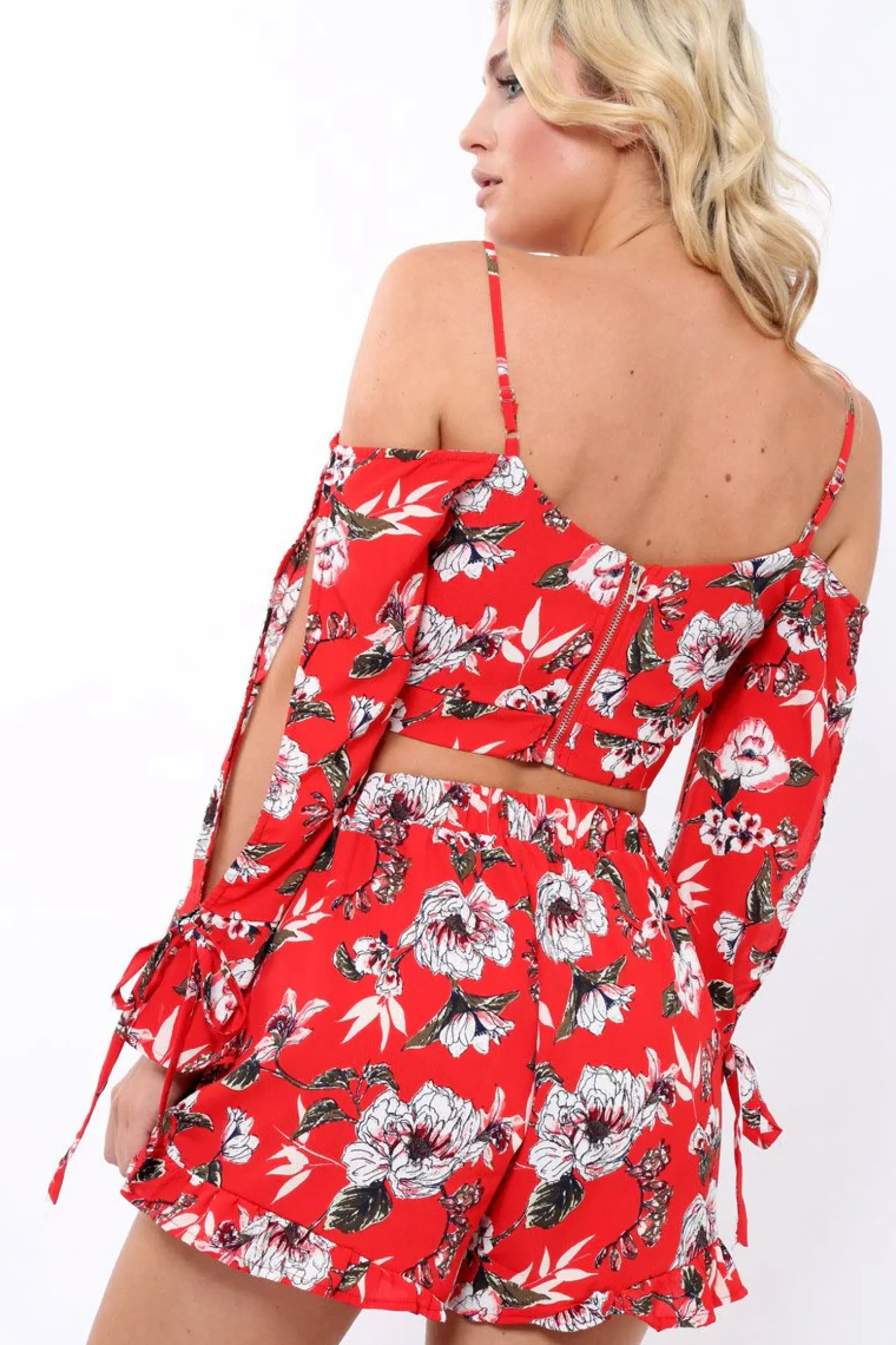 Rebellious Fashion Red floral Shorts - Dahlia