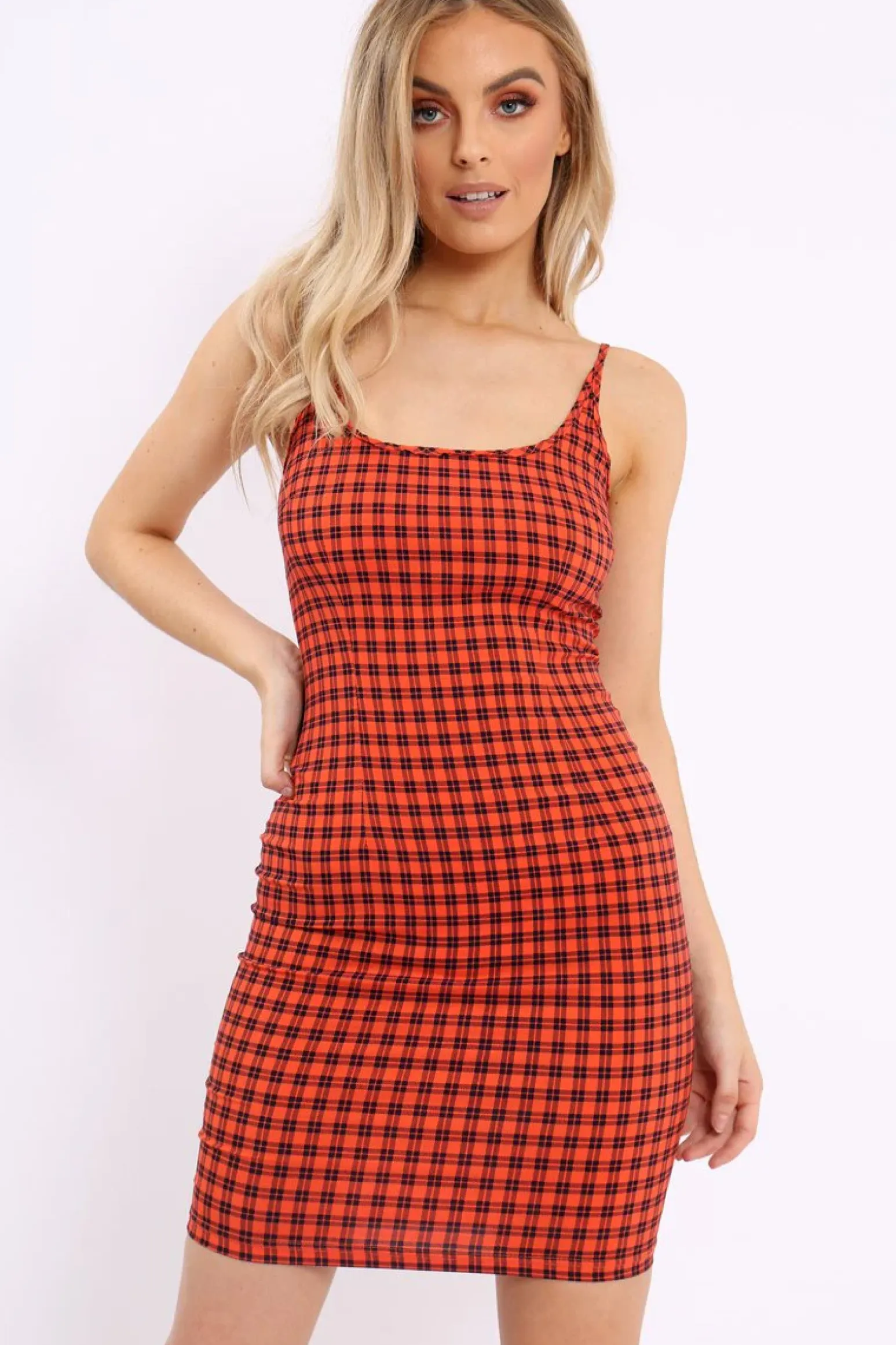 Rebellious Fashion Red Gingham Bodycon Dress - Blare