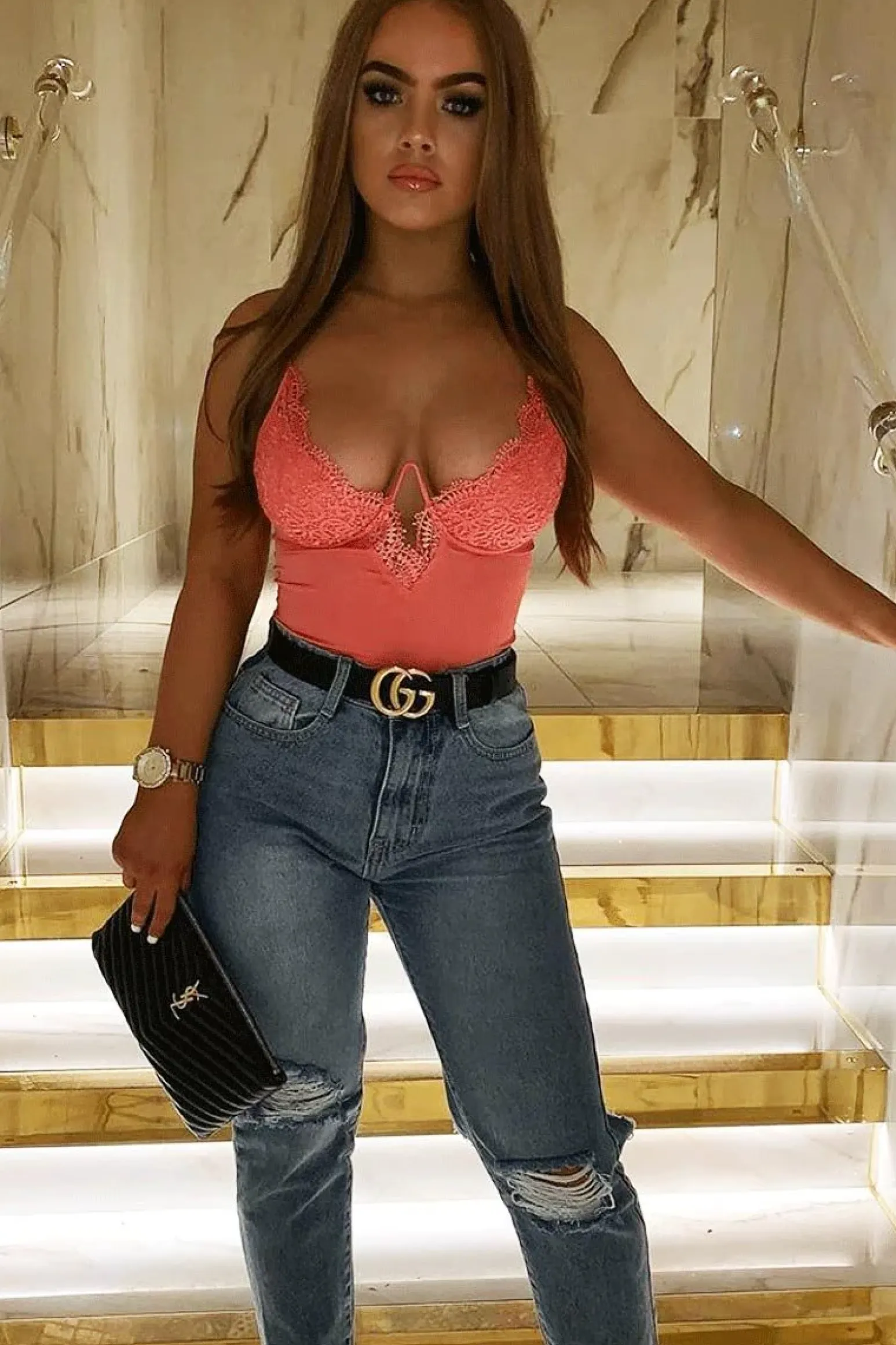 Rebellious Fashion Red Lace Underwired Cup Detail Bodysuit - Mariah