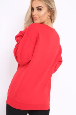 Rebellious Fashion Red L'amour Paris Slogan Sweatshirt - Lucy