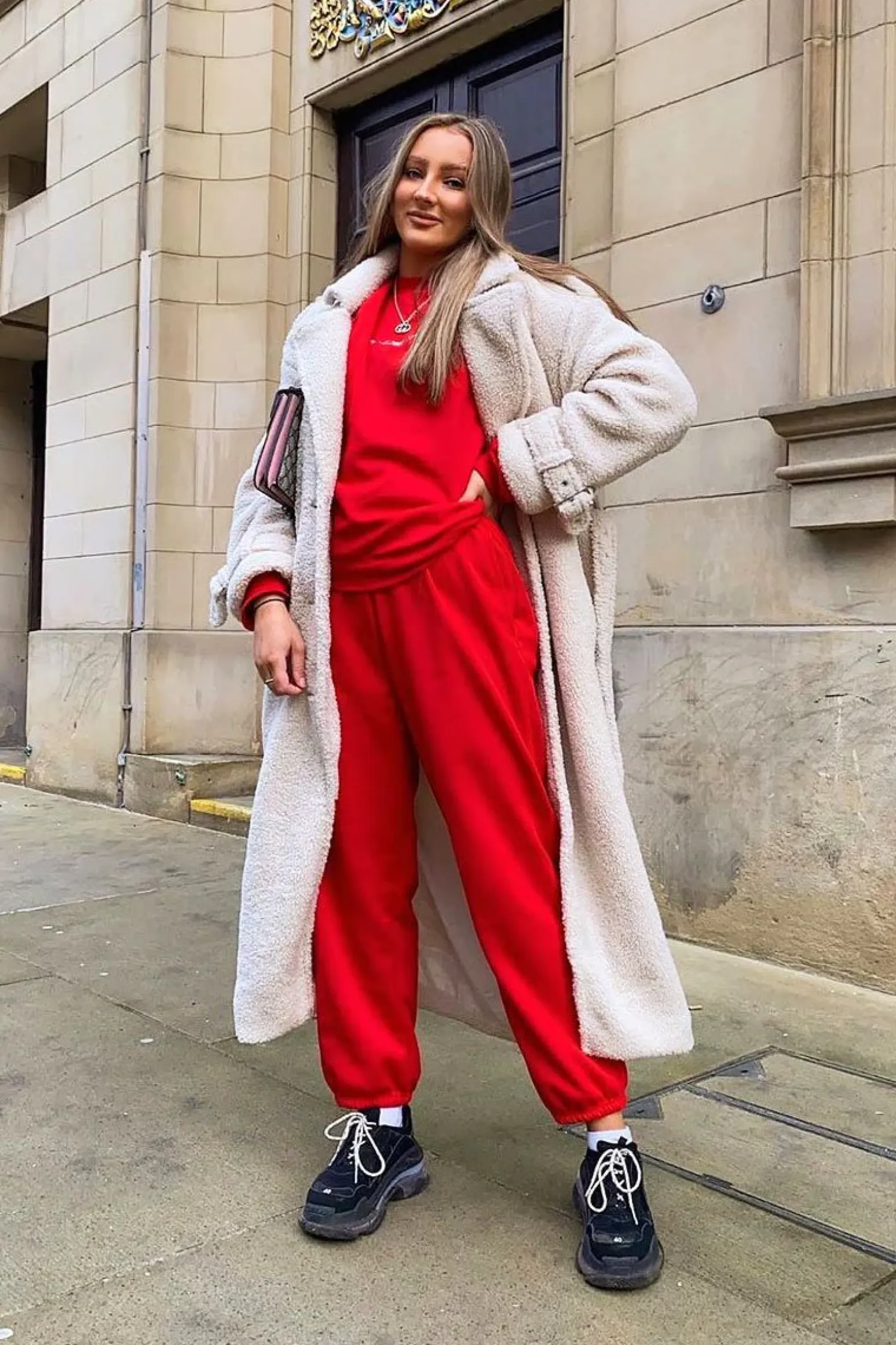 Rebellious Fashion Red Oversized Joggers - Erica