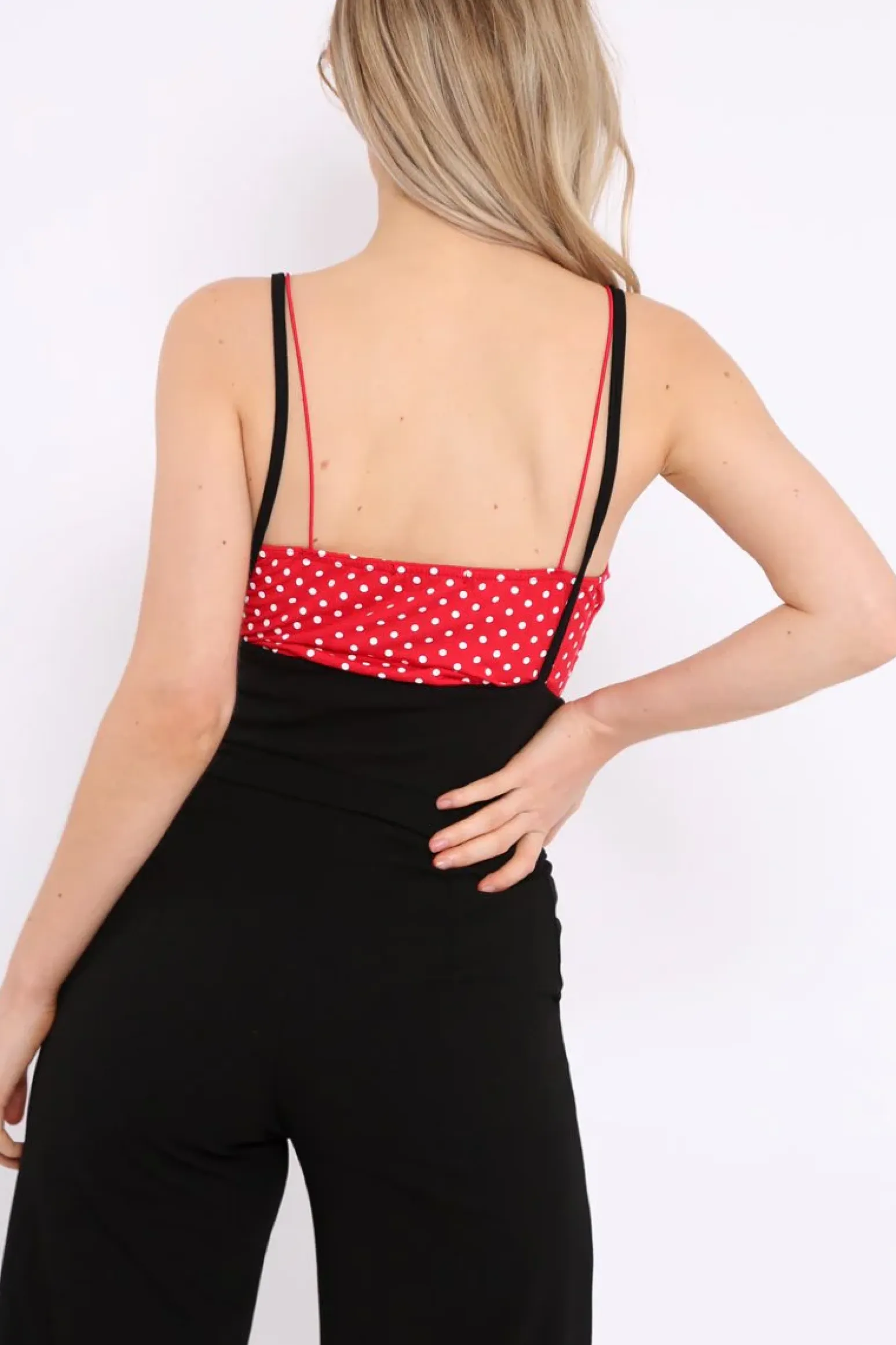 Rebellious Fashion Red Polka Dot Bodysuit - Tari