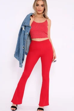 Rebellious Fashion Red Polka Dot Crop Top - Synove
