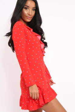 Rebellious Fashion Red Polka Dot Dress - Tully