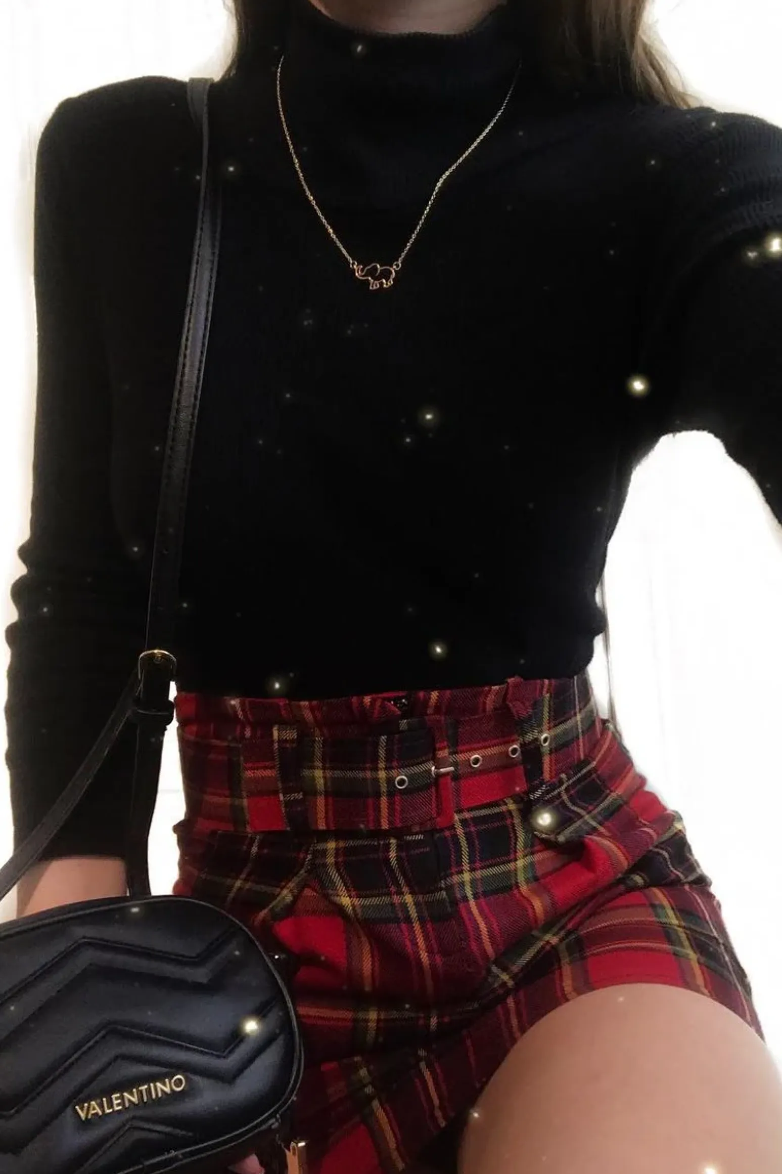 Rebellious Fashion Red Tartan Belted Pleated Mini Skirt - Danyka