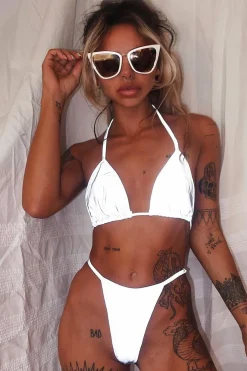 Rebellious Fashion Reflective Triangle High Waisted Bikini - Jaclyn