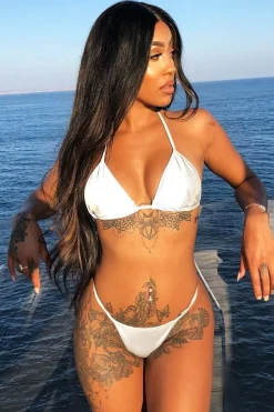 Rebellious Fashion Reflective Triangle High Waisted Bikini - Jaclyn