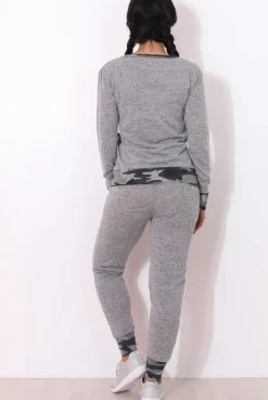 Rebellious Fashion Rihan Light Grey Camouflage Loungewear Set