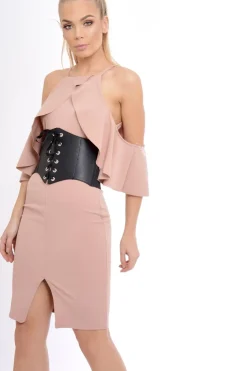 Rebellious Fashion Rose Lace Up Corset Belt Dress - Shlya
