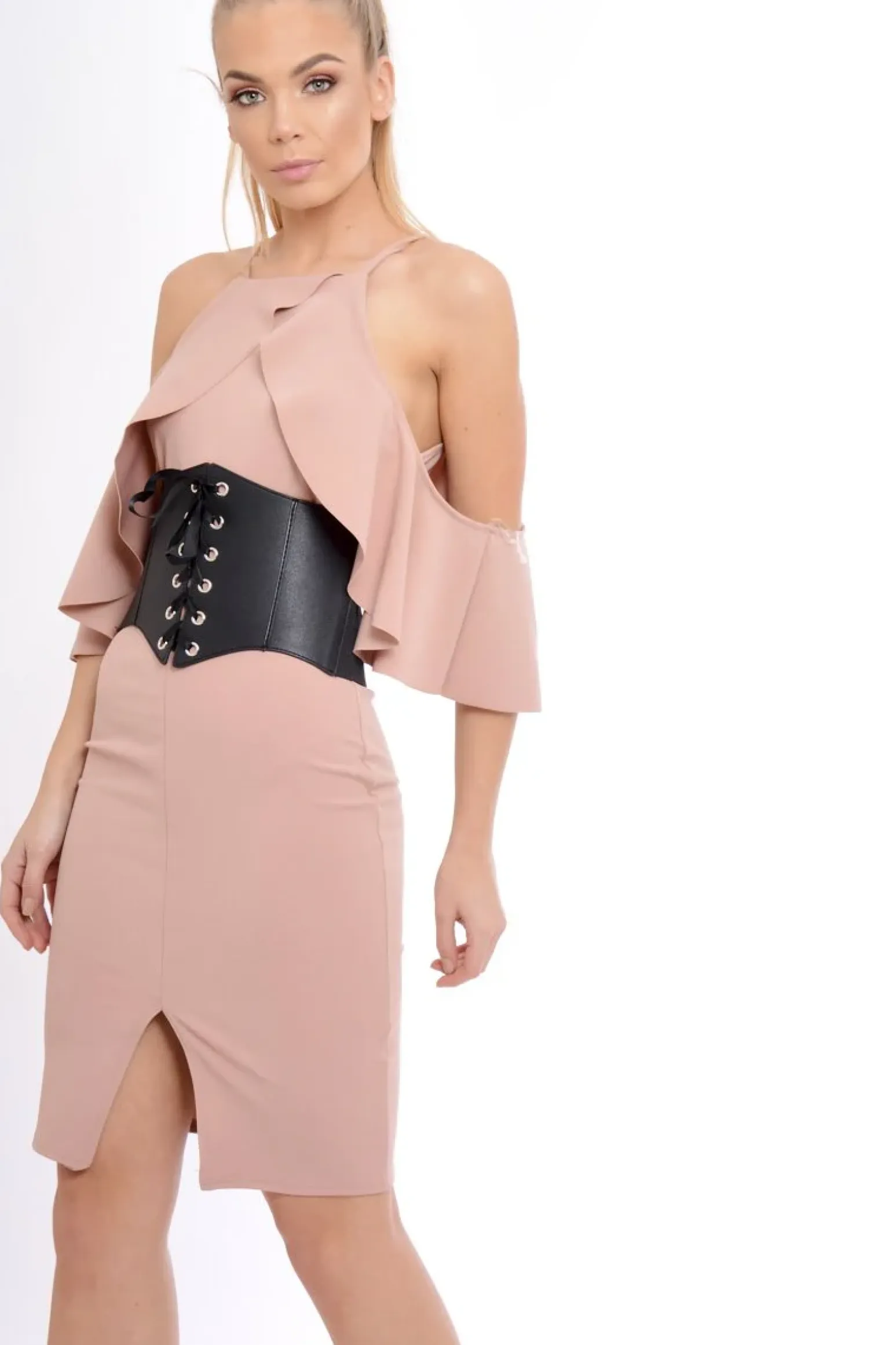 Rebellious Fashion Rose Lace Up Corset Belt Dress - Shlya