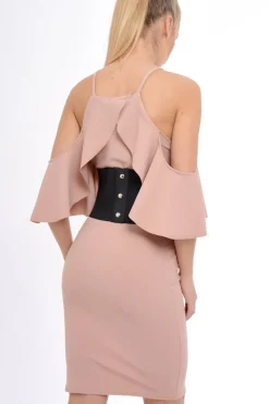 Rebellious Fashion Rose Lace Up Corset Belt Dress - Shlya
