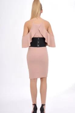 Rebellious Fashion Rose Lace Up Corset Belt Dress - Shlya