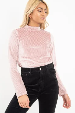 Rebellious Fashion Rose Chenille High Neck Zip Back Jumper - Ivania