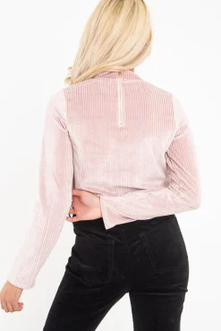 Rebellious Fashion Rose Chenille High Neck Zip Back Jumper - Ivania