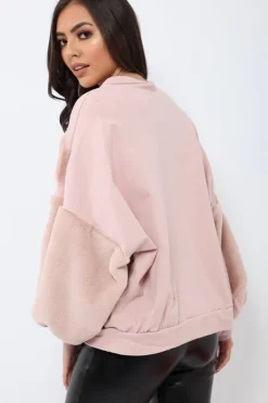 Rebellious Fashion Rose Chevron Fur Jumper - Lara